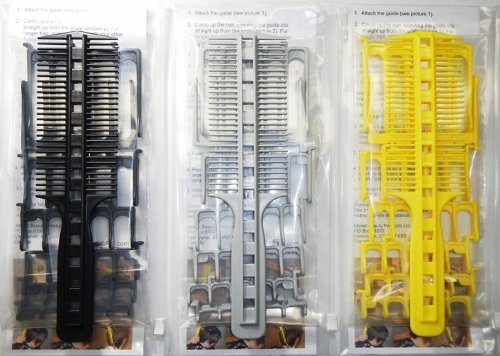 Scissor Clipper Over Comb Hair Cutting Tool - DIY Home Hair Cutting Guide Comb Set (Classic Set, Yellow)