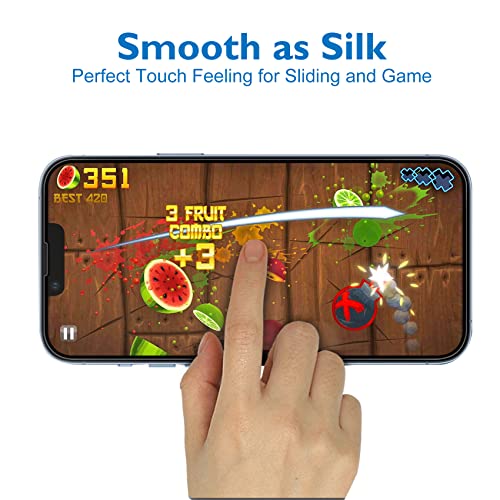 Matte Glass Screen Protector for iPhone 14 Plus/iPhone 13 Pro Max 6.7-inch Anti-Glare & Anti-Fingerprint Tempered Glass Full Screen Case Friendly Easy to Install Bubble Free Film Smooth as Silk