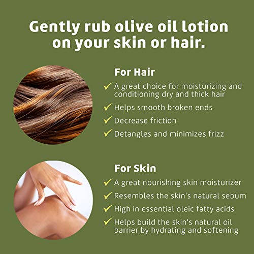 Pure Olive Oil - Natural Expeller Pressed Olive Oil for Hair and Skin - Lightweight Body Oil for Dry Skin 2 Fl Oz (1 Bottle)