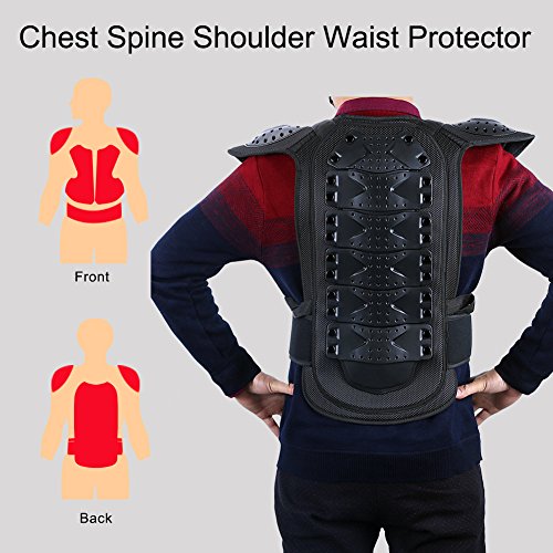 Motorcycle Chest Protector Adults Dirt Bike Body Chest Spine Protector Armor Vest for Skiing M