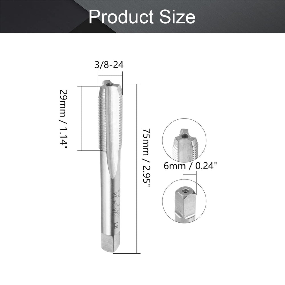 3/8-24 Pitch Imperial Machine Tap H2 Accuracy High Speed Steel 1pcs