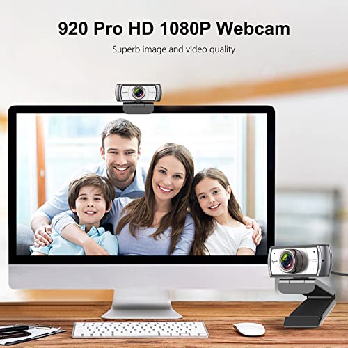 Wide Angle Webcam,120 Degree Large View 920 Pro Video Conference Camera, Full HD 1080P Live Streaming Web Cam with Built-in Microphone, USB Webcam for Mac, PC, Laptop and Desktop