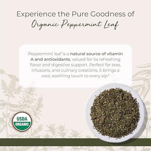 Peppermint Leaf C/S Organic, 1-pound Bag