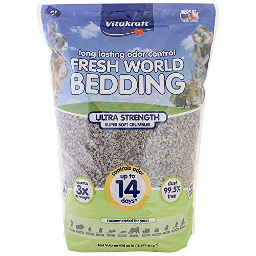 Fresh World Small Animal Bedding - Ultra Strength - Pet Bedding for Litter Boxes and Cages (16 L),Gray, 975 cu in
