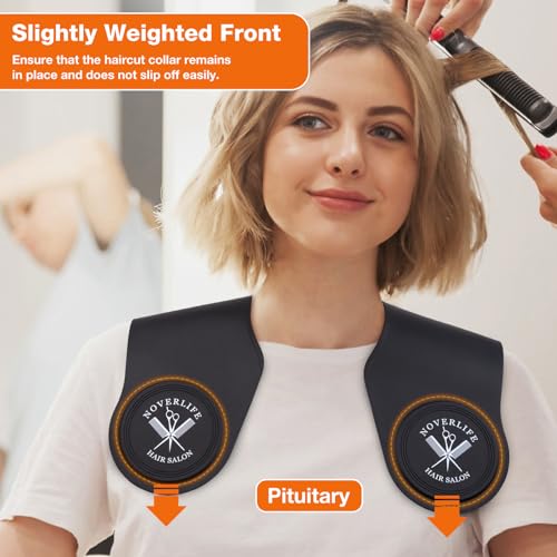 Novelife Barber Hair Cutting Pad Guide, Silicone Hair Dye Collar, Stylist Hair Cutting Neck Collar, Weighted Rubber Neck Wrap Neck Guard for Professional Salon Haircut Hair Coloring & Perming - Black