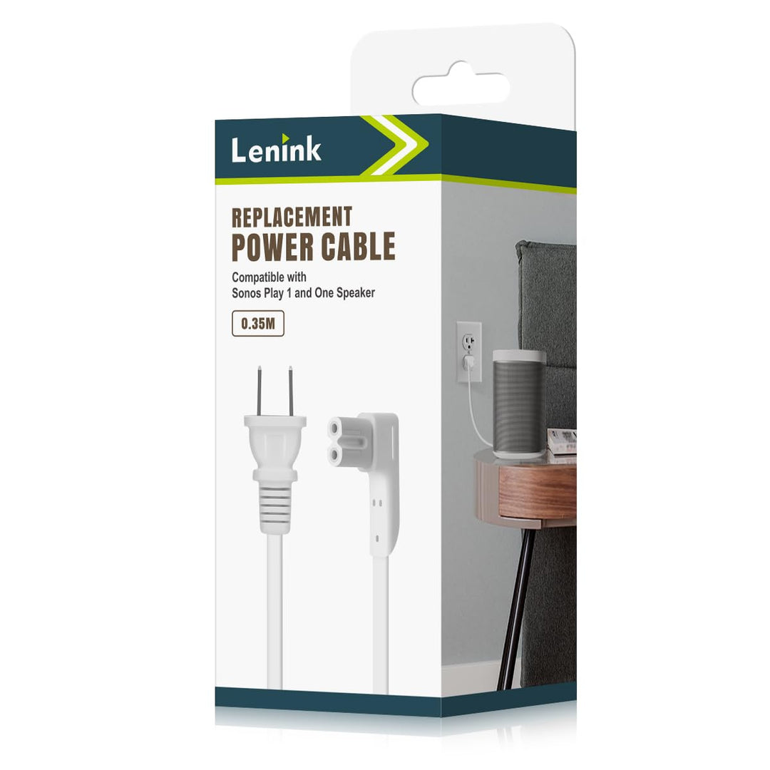 Power Cable Replacement Cord Compatible with Sonos Play 1, Sonos One SL and Sonos One Speaker Accessories (1.15ft/0.35m, White)