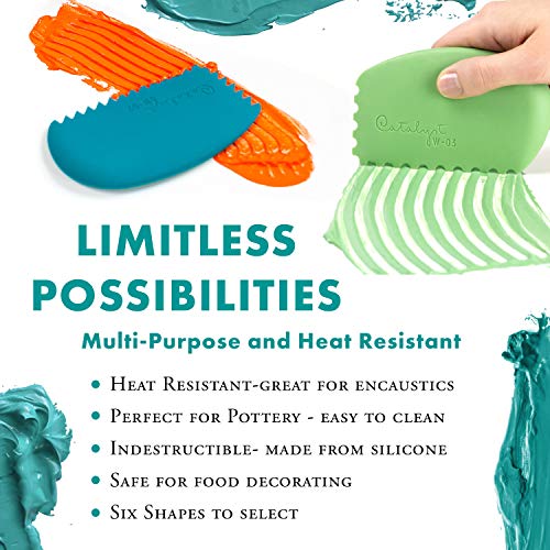 Catalyst Tools, Art Supplies for Texturizing and Moving Paint, Wedge- White