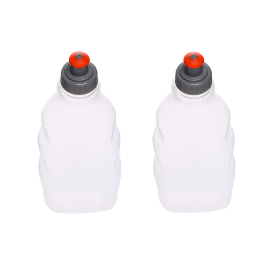 2 Pcs Sports Collapsible Water Bottle BPA Free + 2 Pcs Replacement Straws Lid - TPU Soft Drink Water Kettle Foldable Flask for Hiking Bicycling Running Climbing (2pcs-250ML)
