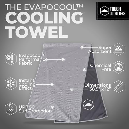 Cooling Towels (38.5x12) - Cooling Towels for Neck & Face, Cooling Neck Wraps - Ice Towel & Sweat Rag for Camping, Gym, Yoga & Sports