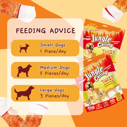 Chicken Wrap Knotted Bones Dog Chews, Long Lasting Beefhide Treats Real Rawhide Bones for Large Dogs Training Treats