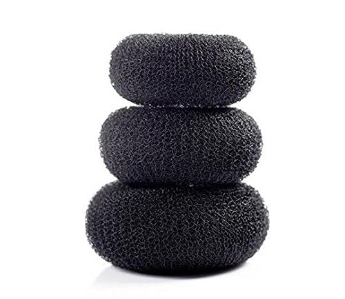Beautiful Donut Hair Bun Makers- 3 Pieces Women Hair Chignon Donuts Ring Style Bun Maker Doughnut Shaper DIY Hair Styling Accessories 1Large+1Middle+1Small (Black)