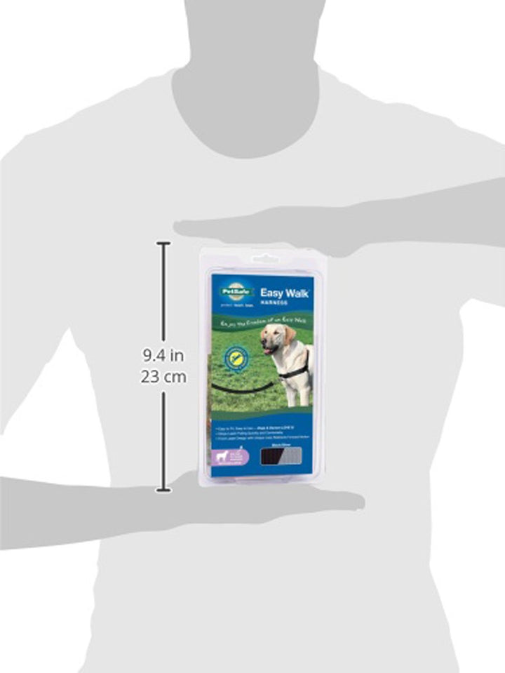 Easy Walk No-Pull Dog Harness - The Ultimate Harness to Help Stop Pulling - Take Control & Teach Better Leash Manners - Helps Prevent Pets Pulling on Walks, Medium/Large, Black/Silver
