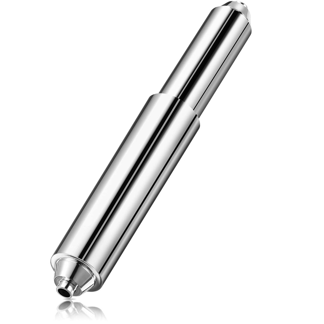 Toilet Paper Holder Roller Replacement Rod Plastic Spring Loaded Chrome, 1 Piece (Silver)