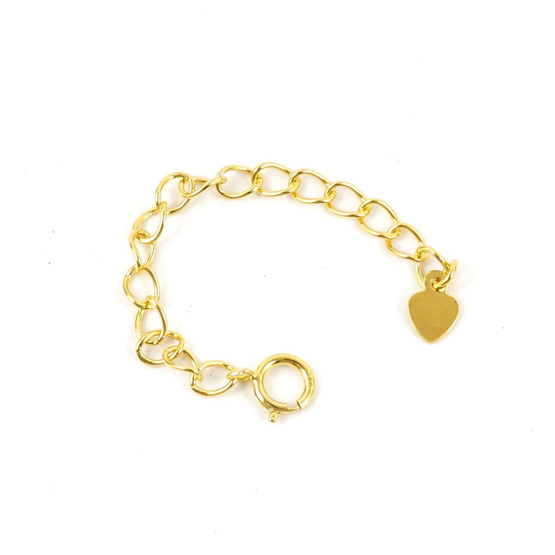 2pcs Authentic Gold Plated Sterling Silver Jewelry Making Cable Chain Extender Cute Removable Adjustable 6 inch Extension for Necklace Anklet Bracelet SS300-6