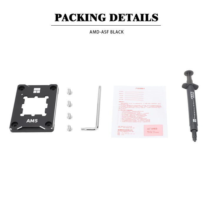 ASF-Black AM5 CPU Holder, Corrective Anti-Bending Fixing Frame, AM5 Full-fit Fixed Non-Marking Mounter, AM5 Anti-Bending Contact Frame, CPU Cooler Standard