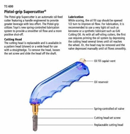Pistol Grip Glass Cutter, Assorted Colors