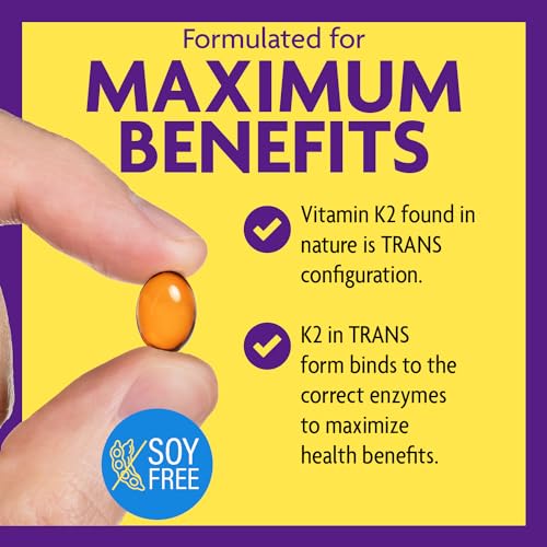 Full Spectrum Vitamin K2-90 Softgels with 600 mcg of Trans Form MK7 and MK4 - Supports General Health and Bone Strength - Soy and Gluten Free K2 Vitamin Supplement