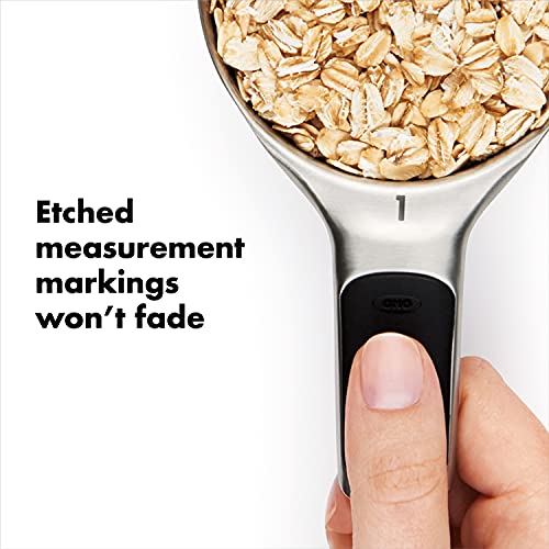 Good Grips Stainless Steel Measuring Cups and Spoons Set, 2.9, 8 Piece