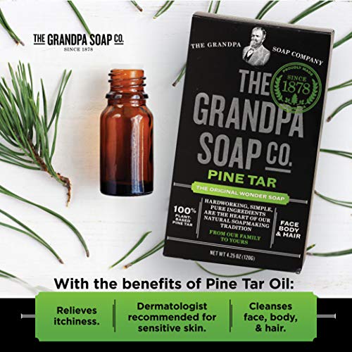 Pine Tar Bar Soap The Original Wonder Soap | 3-in-1 Cleanser, Deodorizer & Moisturizer | 4.25 Oz.