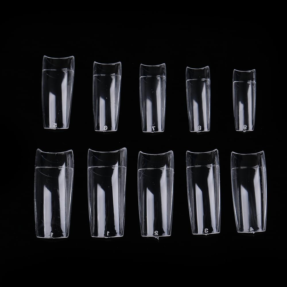 500pcs Clear French Acrylic Style Artificial False Nails Half Tips with Box