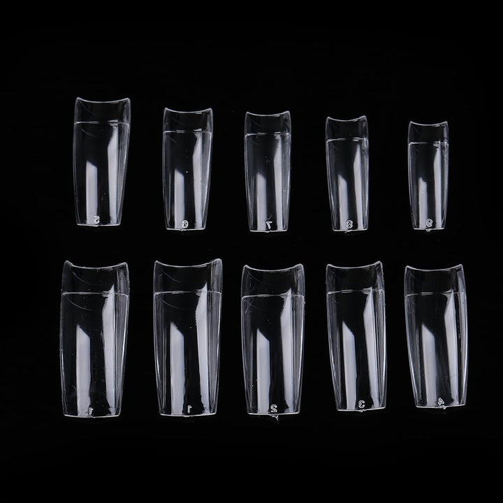 500pcs Clear French Acrylic Style Artificial False Nails Half Tips with Box