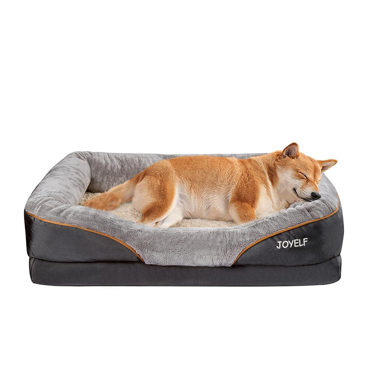 Large Memory Foam Dog Bed, Orthopedic Dog Bed & Sofa with Removable Washable Cover and Squeaker Toy as Gift