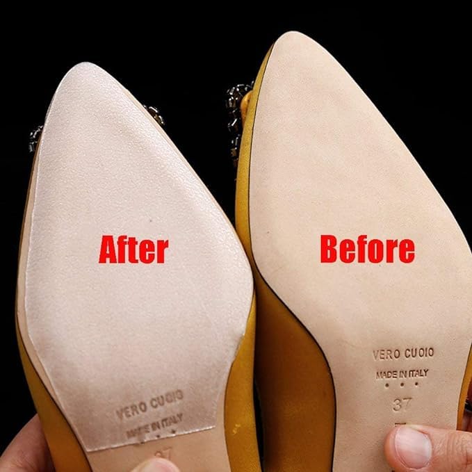 Sole Sticker - Crystal Clear Self-stick Pads Sole Protector Shoe Bottoms Slip Resistant Shoe Sole Cover Protector for Heels (Pack of 2)