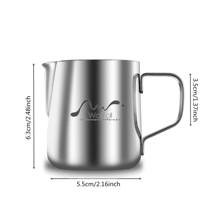 Espresso Milk Frothing Pitcher Stainless Steel 150ml/5oz Frothing Pitcher Espresso Coffee Barista Craft Latte Cappuccino Milk Creamer Frother Jug