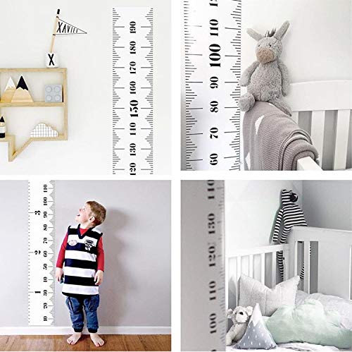Crazy Curry Kids Growth Chart, Wood Frame Fabric Canvas Height Measurement Ruler from Baby to Adult for Child's Room Decoration 7.9 x 79in (7.9 x 79in, Flamingo)