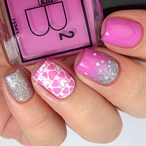 Nail Art Stamp Collection Set 25F - NEW Unique Set of 25 Nailart Polish Stamping Manicure Image Plates Accessories Kit (Totaling 150 Images) - New Batch with Display & Storage Case-BH000019