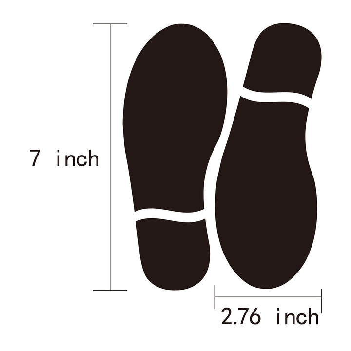 20 Pairs 40 Prints Black Shoe Stickers 7 Footprints Floor Decals Stickers Feet Distance Floor Sign Party Decor Guide…