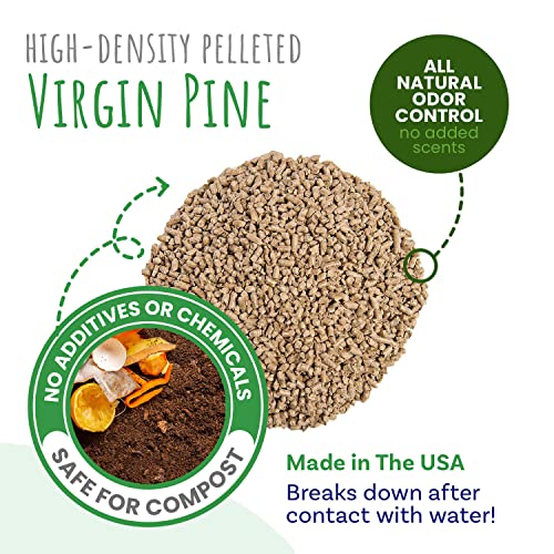 Premium Pine Pelleted Cat Litter, 100% All Natural Pellet Kitty Litter, Non Clumping Non Tracking Low Dust Litter Meant for Use with Sifting Litter Box, Made in USA, 25 lbs