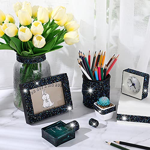 Bling Crystal Rhinestone Ribbon, DIY Self-Adhesive Rhinestone Sticker Ribbon for Wedding Cakes Birthday Crafts Decorations(Black,1.2 Inch Wide)