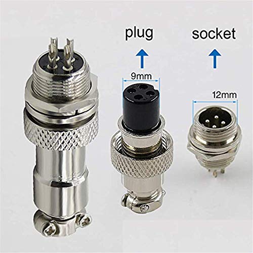 5PCS GX12 12mm Thread Aviation Connector Plug Socket 4 Pin 5A Male & Female Circular connectors
