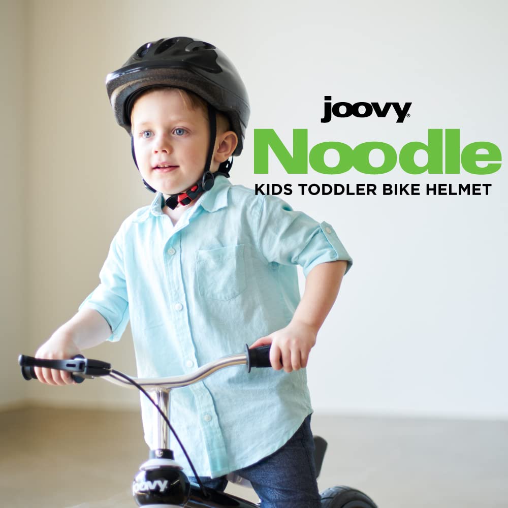 Noodle Bike Helmet for Toddlers and Kids Aged 1-9 with Adjustable-Fit Sizing Dial, Sun Visor, Pinch Guard on Chin Strap, and 14 Vents to Keep Little Ones Cool (Small, Blue)