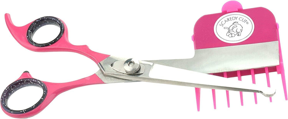 Silent Pet Grooming Kit for Dog, Cat and All Pet Grooming - A Quiet Alternative to Electric Clippers for Sensitive Pets (Left-Handed Pink)