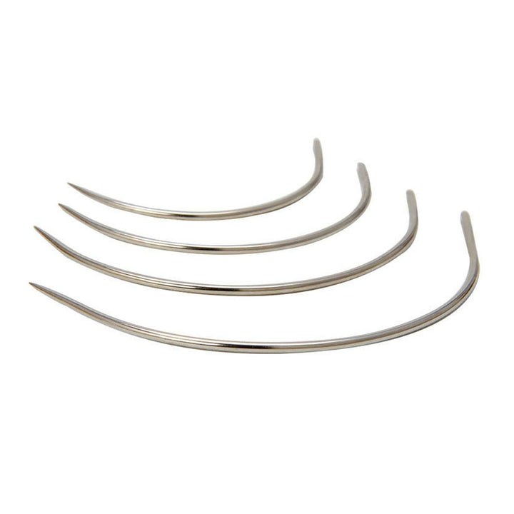 2 Sets 2'' / 2.5'' / 3 ''/ 3.5 '' Curved Leather Hand Sewing Needles C Type Needles for Carpet Leather Canvas Repairing Weaving Crafts