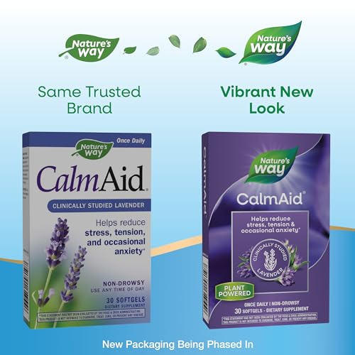 CalmAid, with Silexan Lavender Oil, Helps Reduce Tension and Stress*, Non-Drowsy, 30 Softgels (Packaging May Vary)