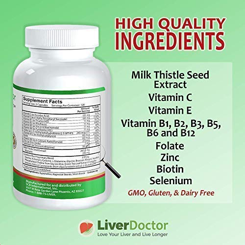 Plus Liver Detox Capsules Liver Cleanse and Detox Pills with Milk Thistle and Antioxidants (240 Count)