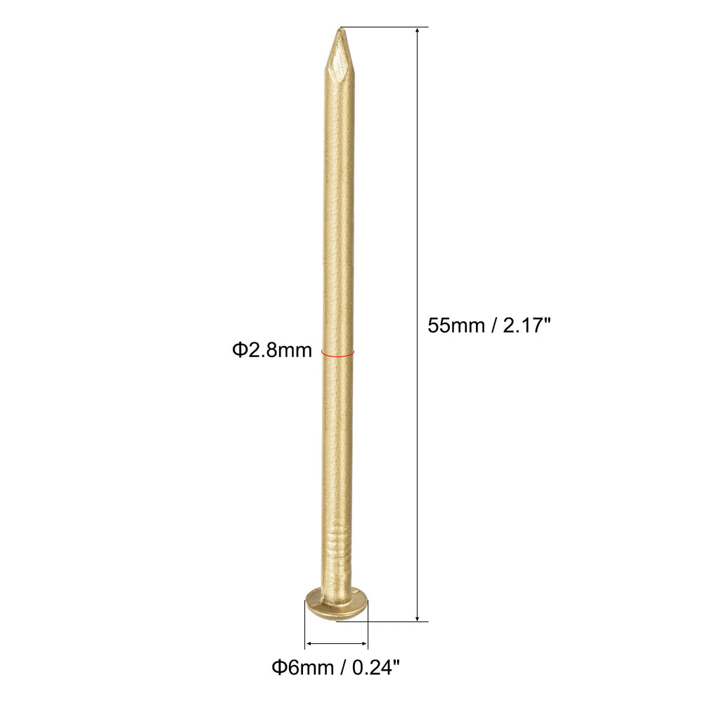 Small Tiny Brass Nails 2.8x55mm for DIY Decorative Pictures Wooden Boxes Household Accessories 25pcs
