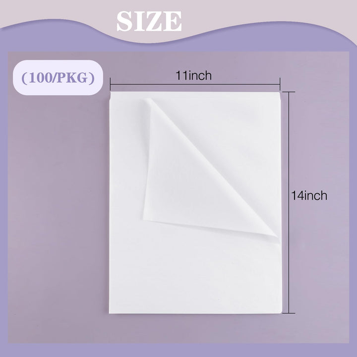 Buffered Acid-Free Interleaving Tissue 11 x14, Archival Tissue Extends Life of Papers, Photographs, Artwork and Textiles, for Black & White, Color, and Albumen Prints, Pack of 100