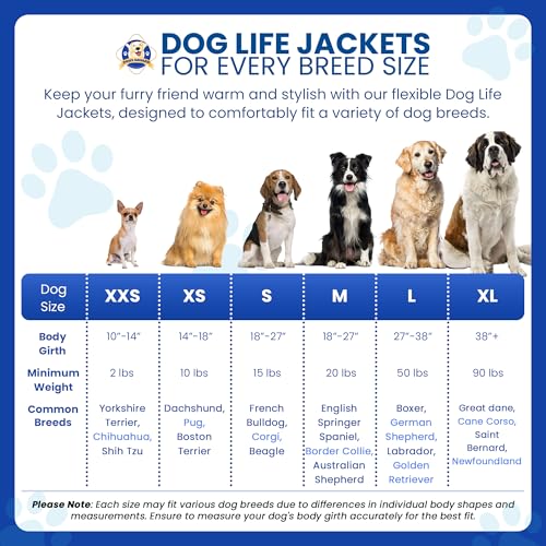 Dog Life Jacket - Keep Your Canine Safe with a Neoprene Life Vest for Swimming and Boating - Available in Different Sizes, Color and Design to Choose - Red, X-Small