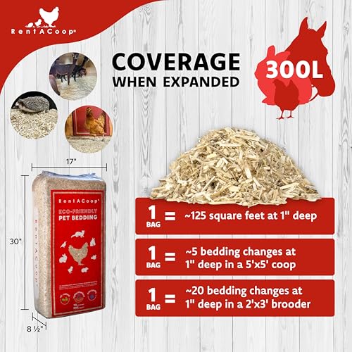 Premium Hemp Bedding (300 L) x 1 Pack - E.U. Grown for Chicken Coop, Nesting Boxes, Rabbits, Hamsters, Small Pets, Horses, Etc.