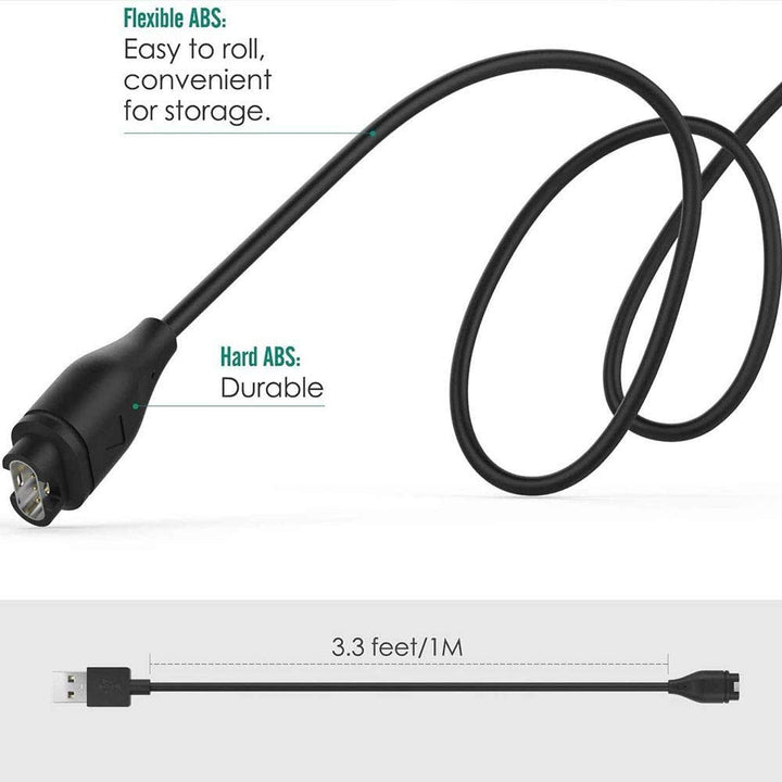 Watch Charger Cable, Replacement USB Data Sync Charger Cable for Garmin Fenix 5 5S 5X 6 6S 6X Plus, Forerunner 935 945 45 245 Music, Approach S10 S40 S60 G12, Vivoactive 3 4 4S, Instinct, Venu Sq