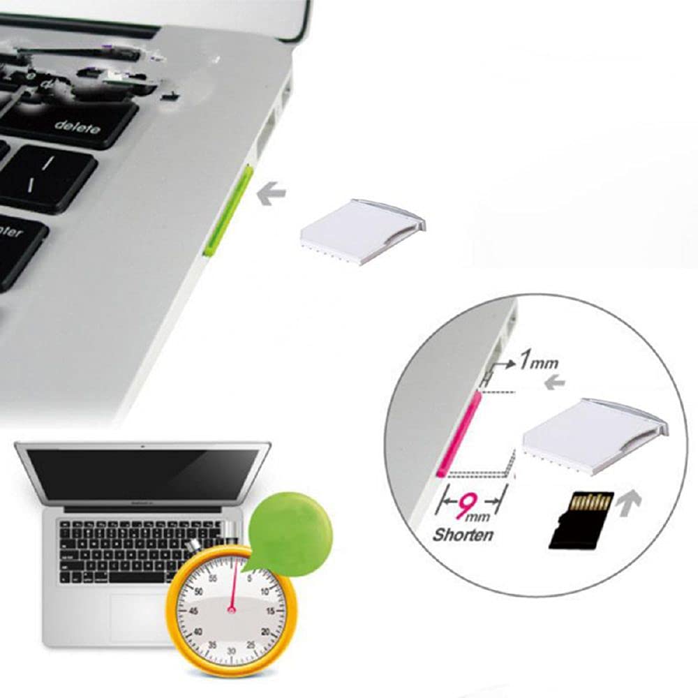 Micro SD TF to SD Card Kit Mini Adaptor for Extra Storage Air/Pro/Retina White