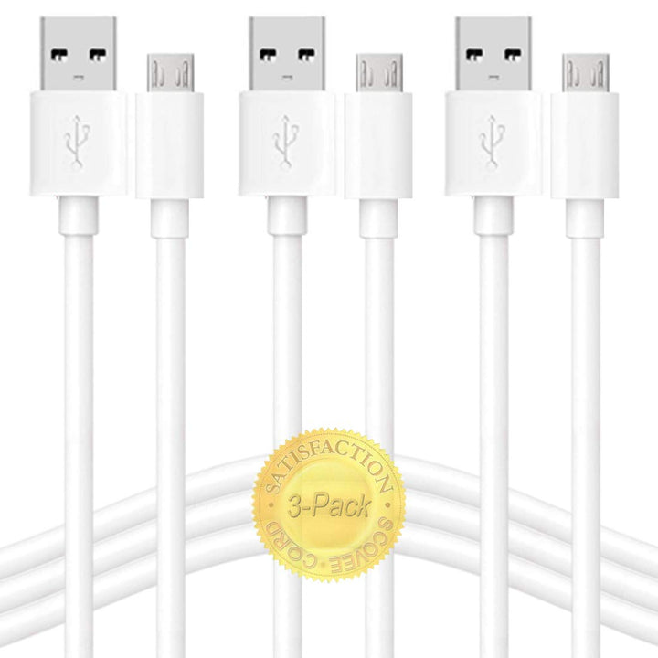 3 Pack 10FT Power Extension Cable for Wyze Cam Pan/WyzeCam/Kasa Cam/YI Dome Home Camera/Furbo Dog/Nest Cam/Arlo Q/Blink/Cloud Camera,USB to Micro USB Durable Charging and Data Sync Cord