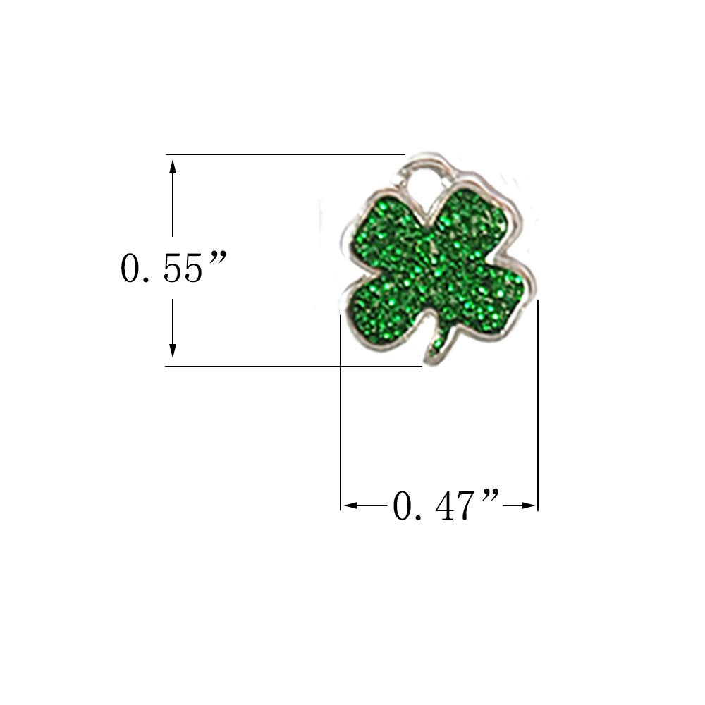 Four Leaf Clover Lucky Charms Pendents for DIY Crafting Bracelet Ankle Earring Necklace Jewelry Making Accessories 30 Pack