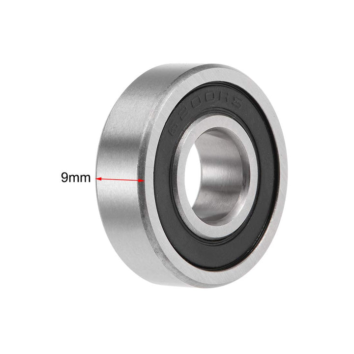 6200/12-2RS Deep Groove Ball Bearings 12mm x 30mm x 9mm Double Sealed Chrome Steel P0(ABEC1) 4pcs