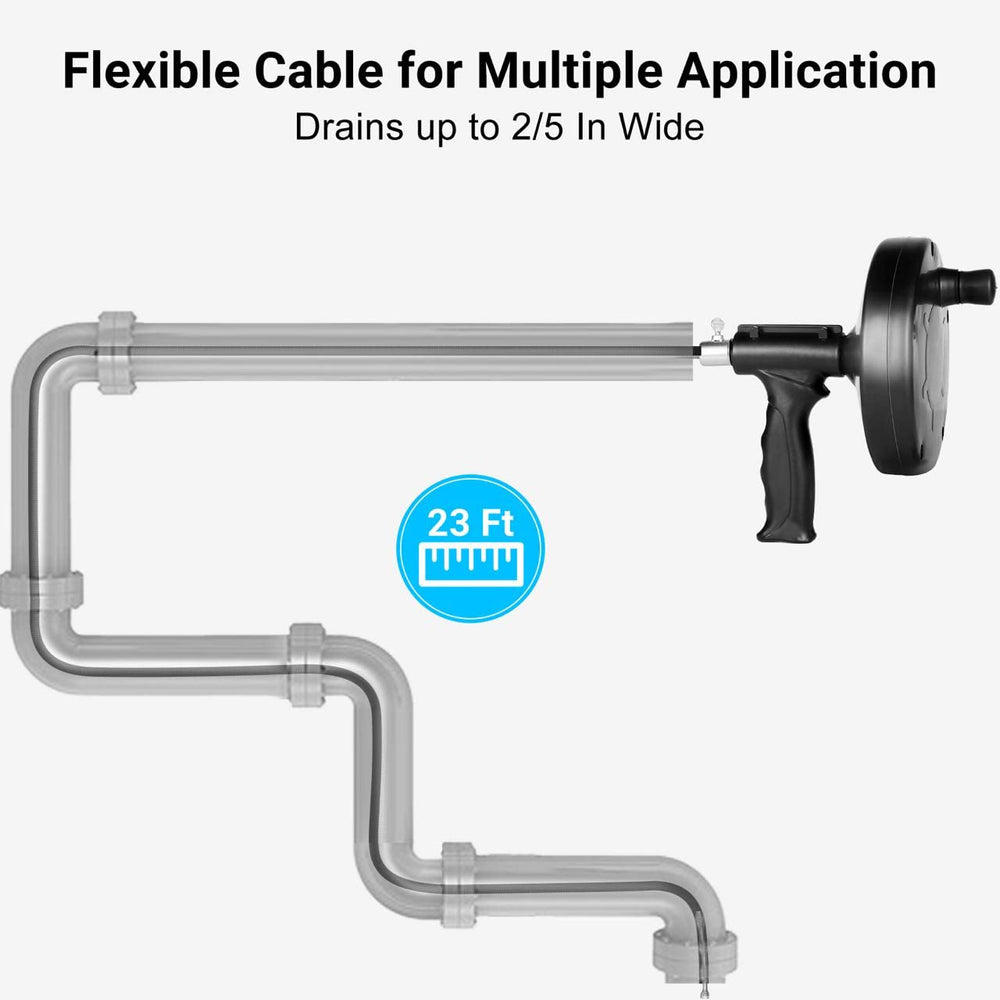 25 Feet Plumbing Snake Drain Auger, Heavy Duty Pipe Clog Remover with Gloves, for Bathroom, Kitchen and Toilet Snake Drain Cleaner