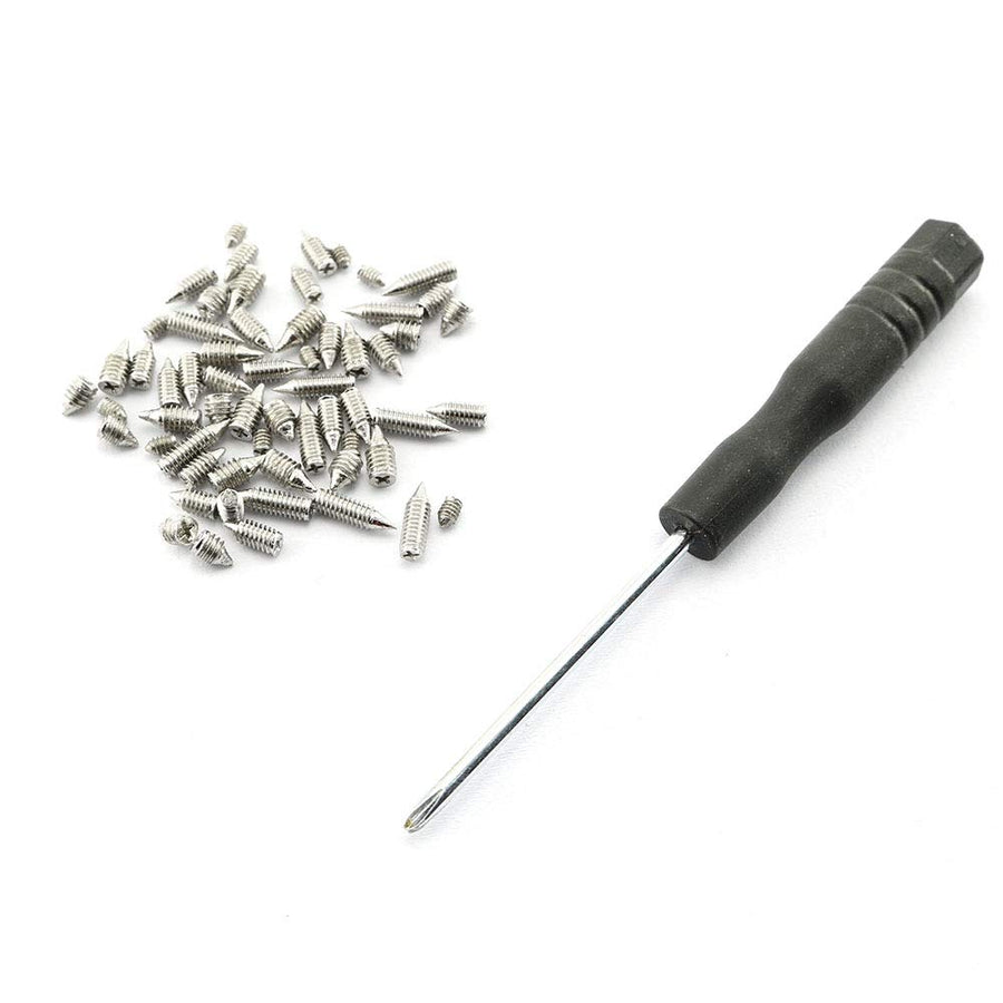 60pcs Nickel Plated Screw Set Assembly for Belt Buckle Include M2x3mm, M2.5x5mm, M2.5x6mm, M2.5x8mm, M3x3mm, M3x6mm with 2mm Screwdriver for Belt Repair, Ladies Handbag Hardware